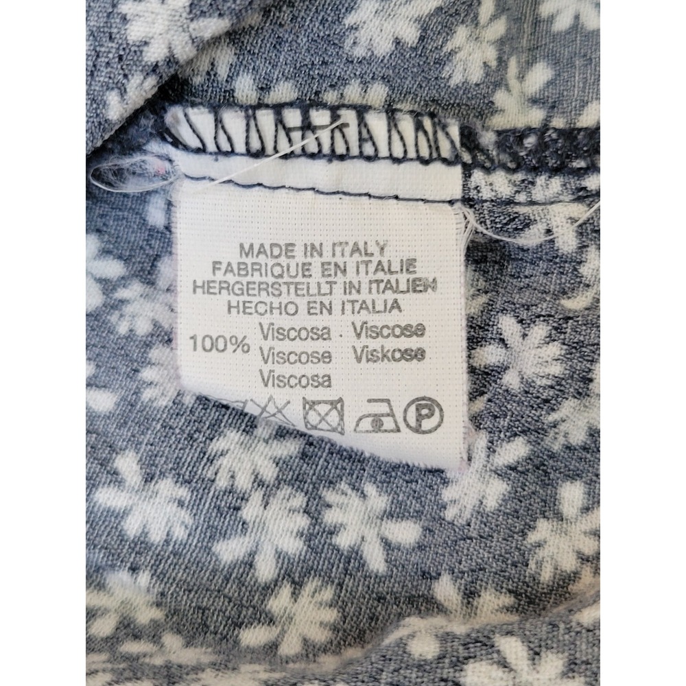 Brandy Melville Blue Robbie Wrap Dress Navy Blue Floral Italy Lightweight Sz M - Picture 6 of 6